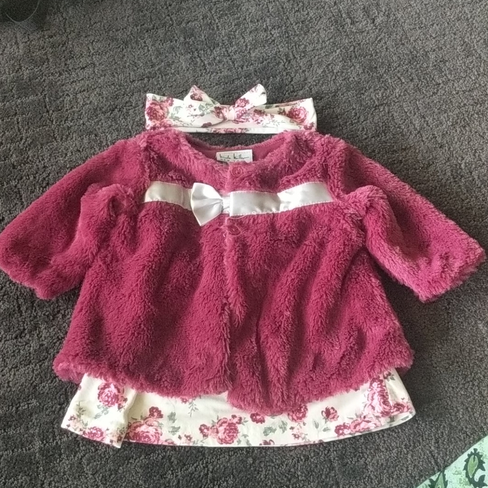 Nicole Miller baby girl dress with jacket & bow